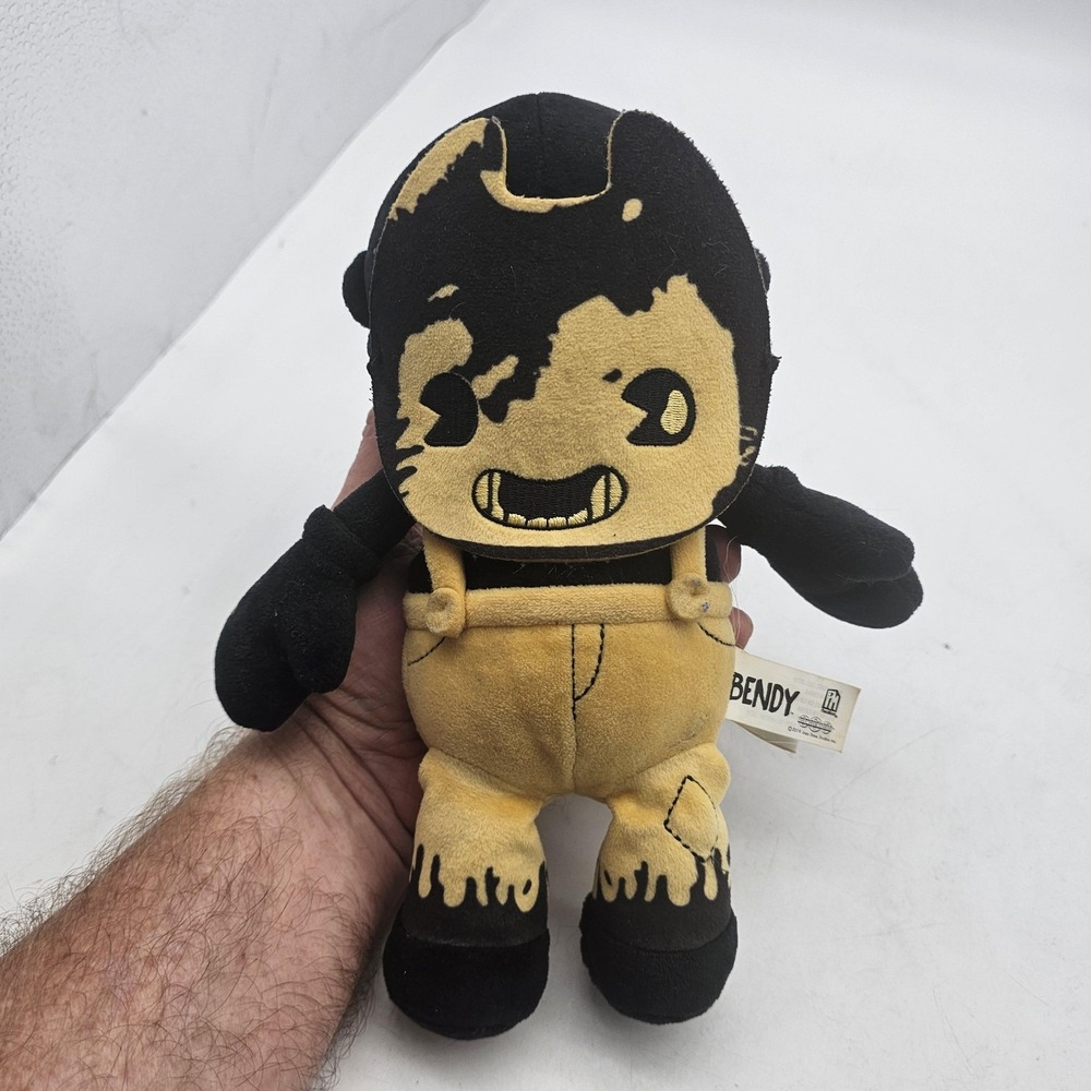 Bendy Plush Stuffed Toy Small Black Yellow Overalls Ink Drip Cute PhatMojo Game